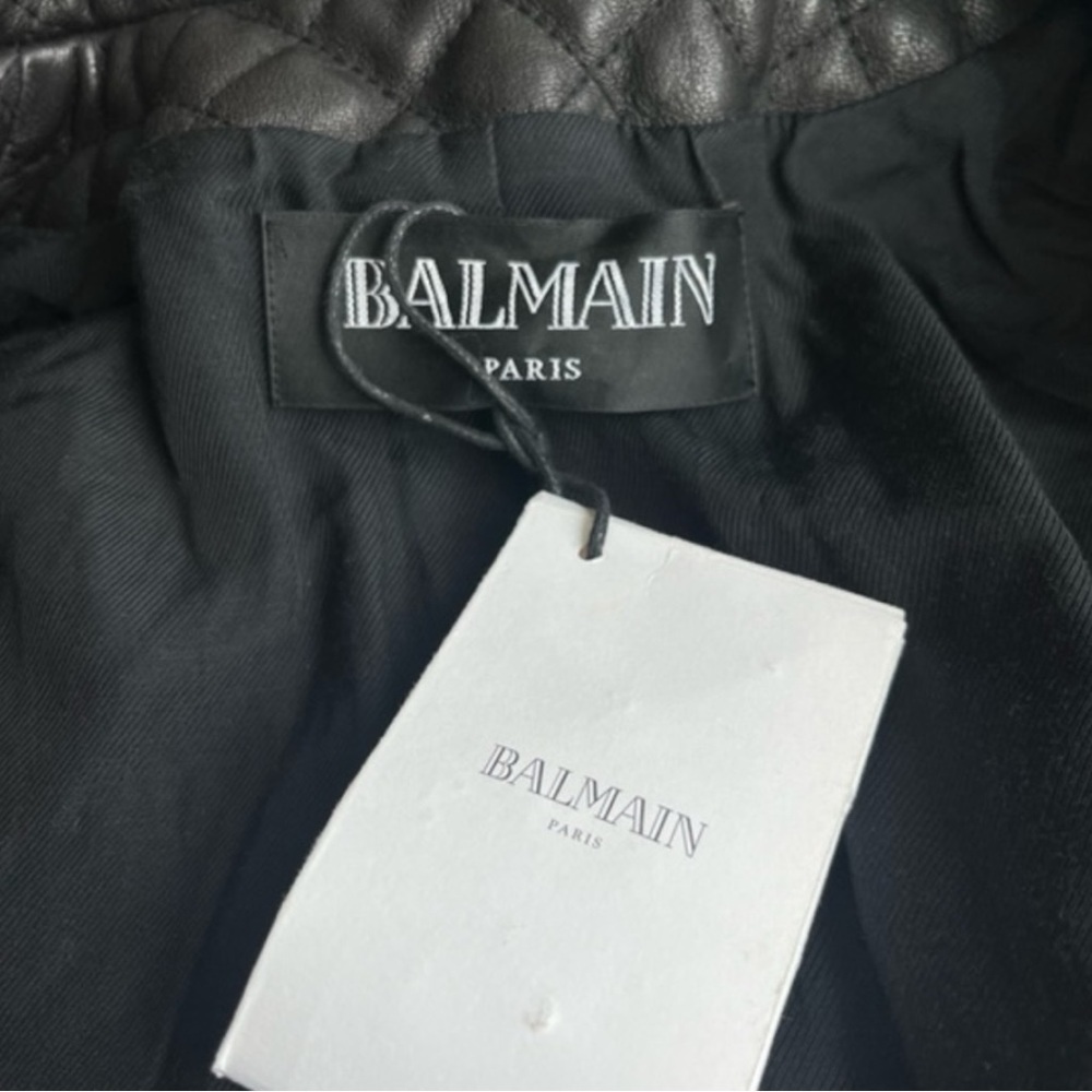 New authentic BALMAIN CLASSIC 6-BUTTON LEATHER JACKET SZ38 - Picture 9 of 9